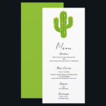 Yellow Heart Cactus Fiesta Love Wedding Menu<br><div class="desc">Matching items in this design are available.</div>
