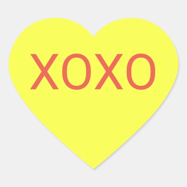 Yellow Heart Candy Heart Sticker (Front)