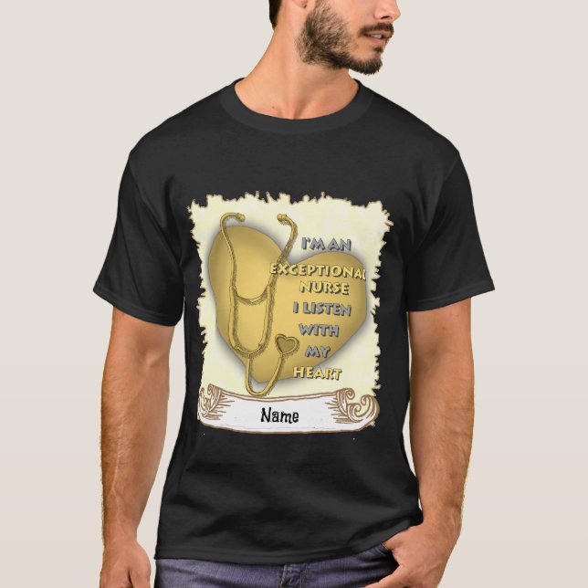 Yellow heart exceptional nurse  T-Shirt (Front)