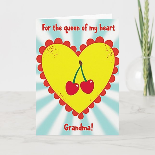 Yellow Heart Grandma Card (Front)