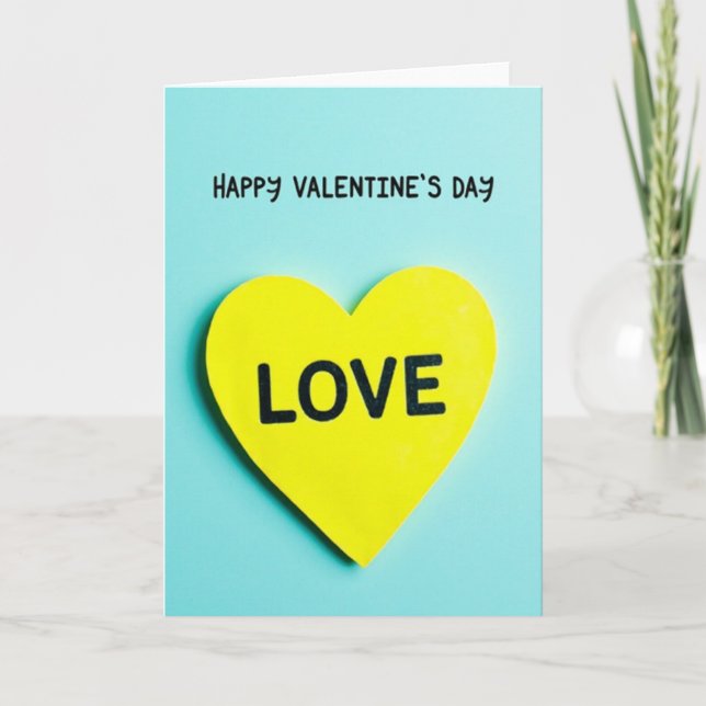 Yellow Heart Love Card (Front)
