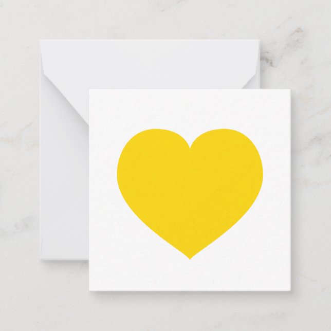 Yellow Heart Modern Happy Friendship Sweet Joyful Note Card (Front)