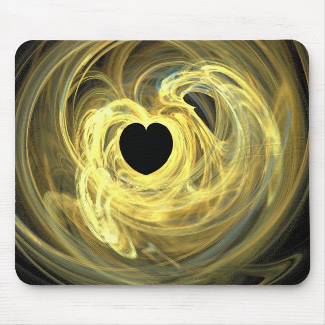 Yellow Heart Mouse Pad (Front)