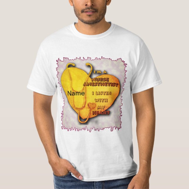 Yellow Heart Nurse Anesthetist T-Shirt (Front)