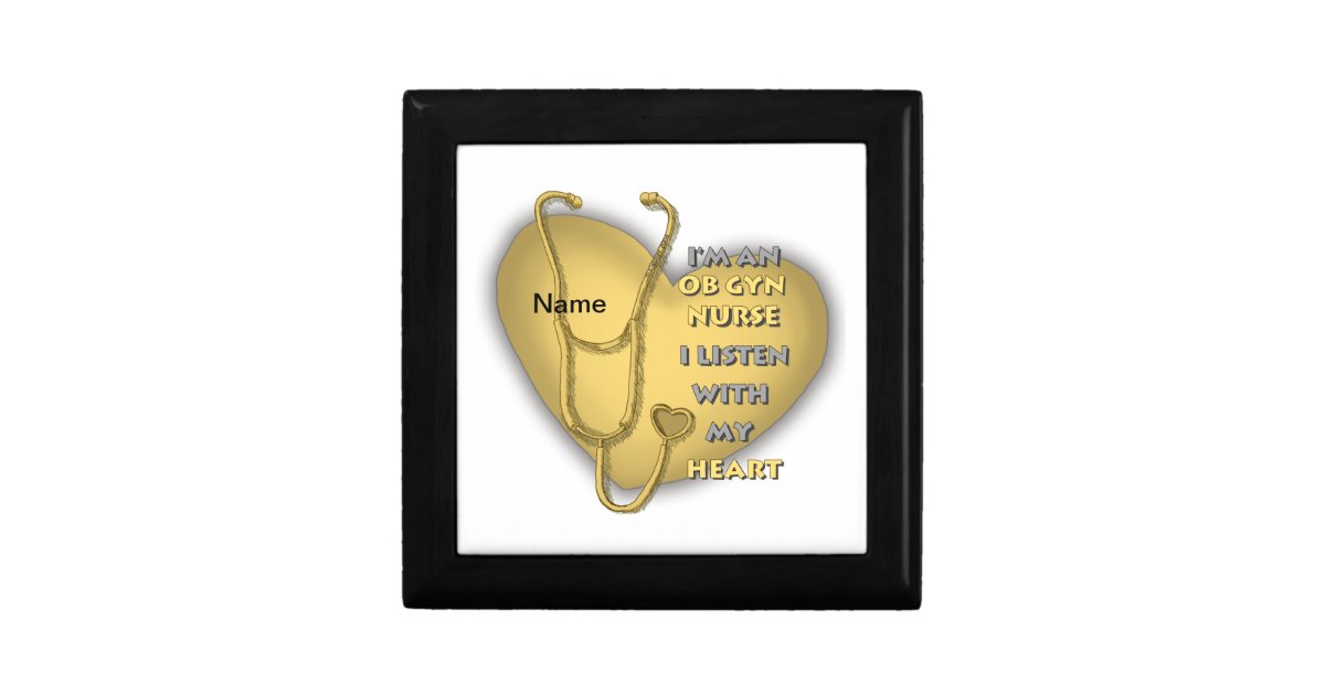 Yellow Heart ObGyn Nurse Gift Box | Zazzle