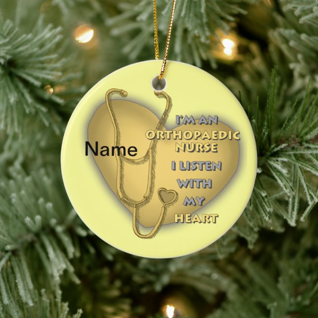 Yellow Heart Orthopedic Nurse  ornament  (Tree)