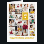 Yellow Heart Photo Collage Birthday Grandma Big Card<br><div class="desc">Wish grandma a happy birthday with this jumbo photo collage birthday card to which you can add 19 photos of the grand kids,  and grandmas age in big white letters against a yellow background with a white heart.</div>