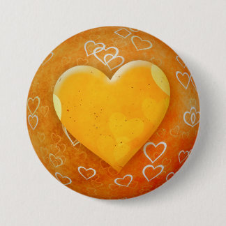 Yellow Heart Pinback Button