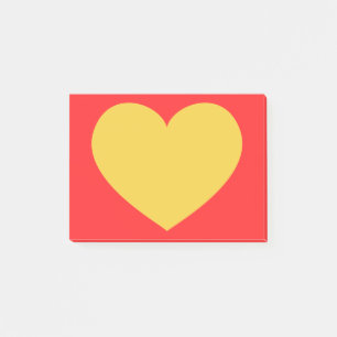 Yellow Heart Post-it Notes
