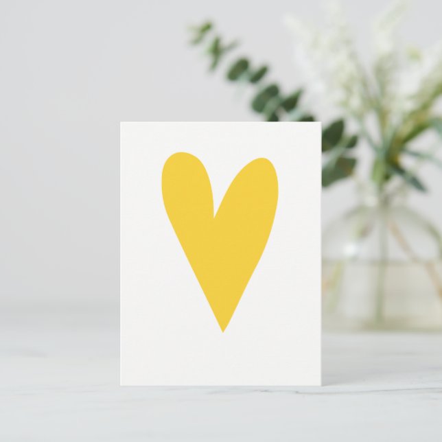 Yellow Heart Postcard (Standing Front)