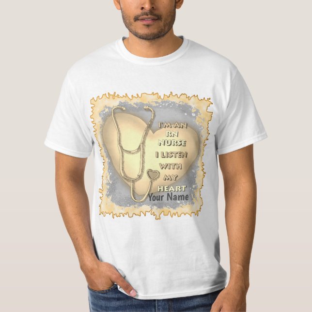 Yellow Heart RN Registered Nurse T-Shirt (Front)