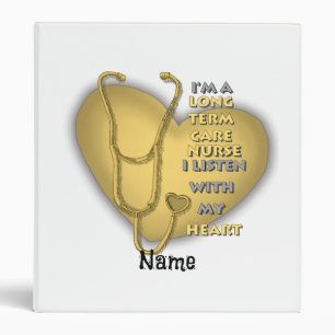 Yellow Heart Term Care Nurse 3 Ring Binder