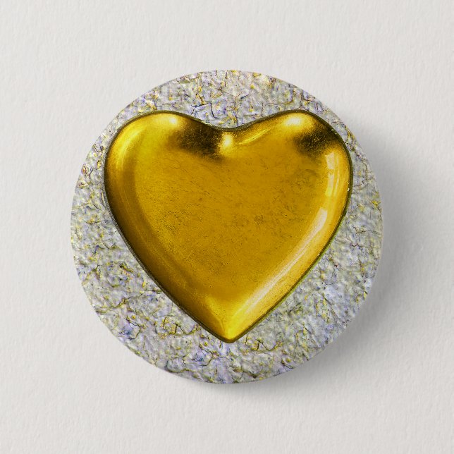 Yellow heart wall background button (Front)