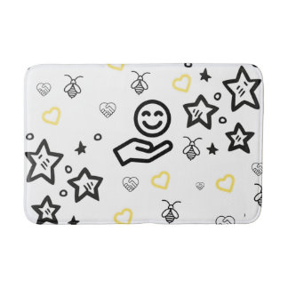 Yellow hearts medium bath mats