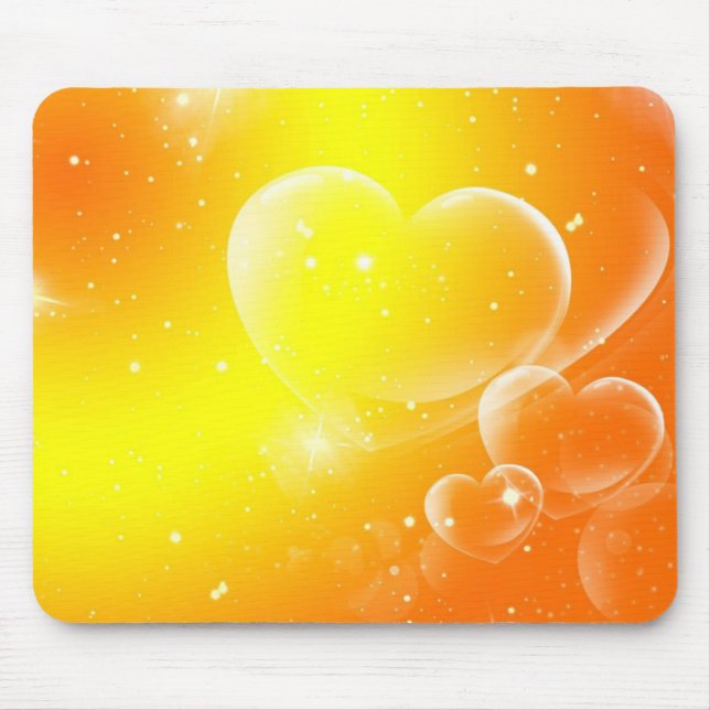 Yellow Hearts Mouse Pad (Front)