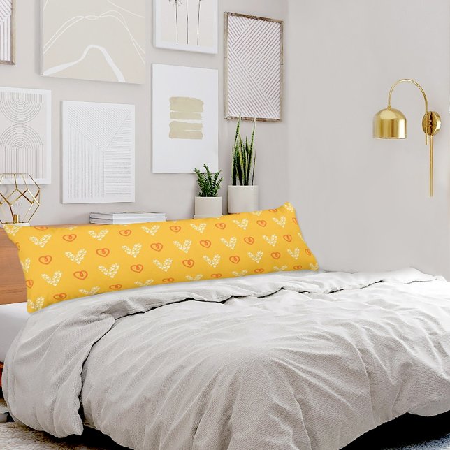 Yellow Hearts Pattern Body Pillow (Creator Uploaded)