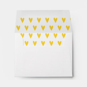 Yellow Hearts Pattern Envelope