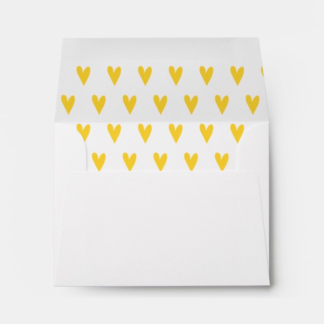 Yellow Hearts Pattern Envelope (Back (Bottom))