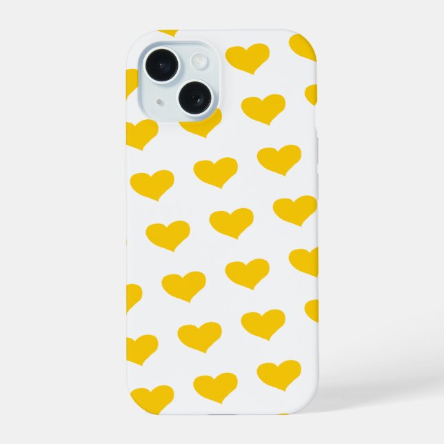 Yellow hearts side by side iphone case (Back)