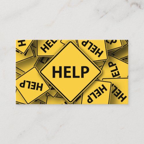 Yellow Help Sign _ Business Card