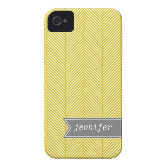 Yellow Herringbone Pattern {pick your color} iPhone 4 Case-Mate Case