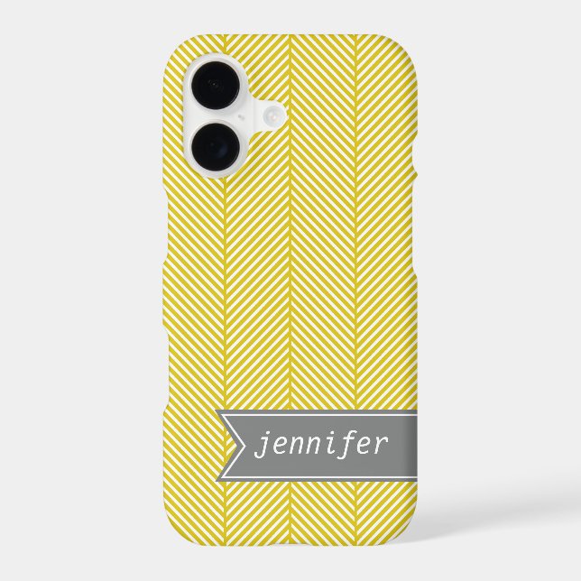 Yellow Herringbone Pattern {pick your color} Iphone Case (Back)