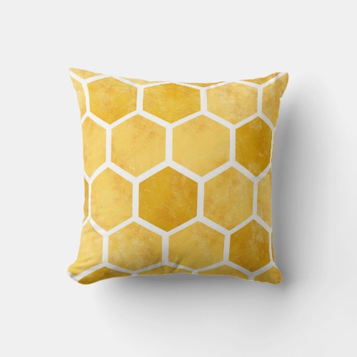 Yellow hexagon honeycomb bee pillow