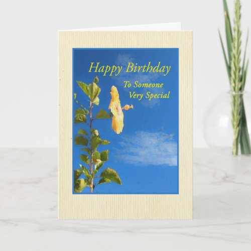 Yellow Hibiscus Birthday for Someone Very Special Card