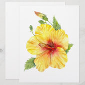 Yellow Hibiscus Botanical Art (Front/Back)