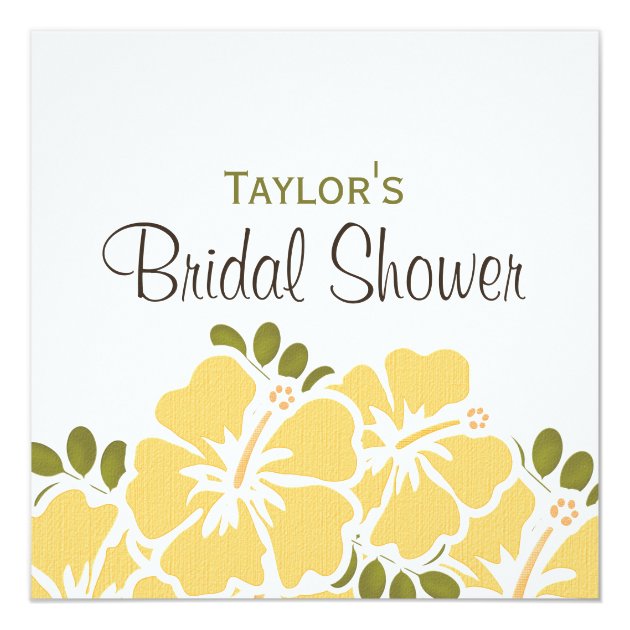 Yellow Hibiscus Bridal Shower Invitations