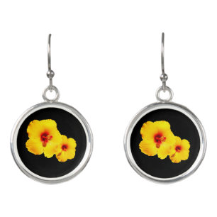 Yellow Hibiscus Earrings