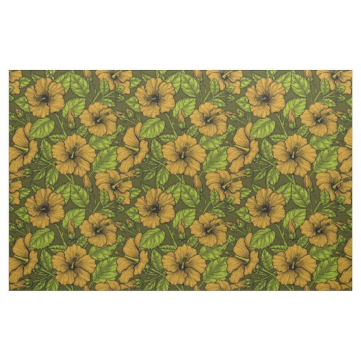 Yellow hibiscus fabric