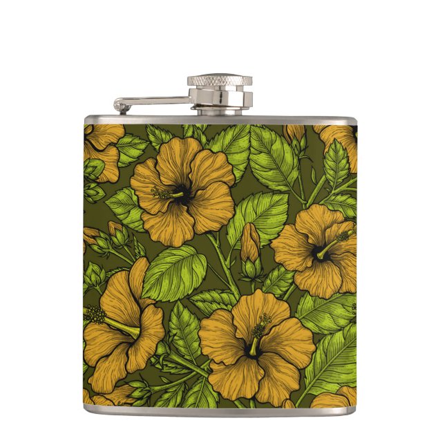 Yellow hibiscus flask (Front)