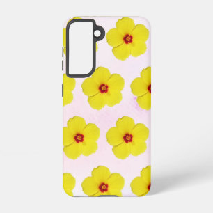 Yellow Hibiscus Flower Art Samsung Galaxy S21 Case