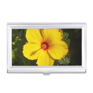 Yellow Hibiscus Flower Business Card Case