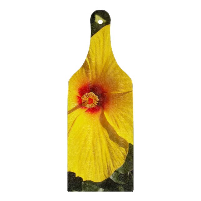Yellow Hibiscus Flower Cutting Board (Front)