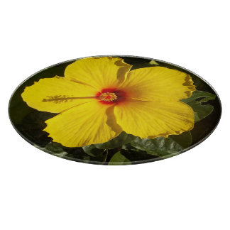 Yellow Hibiscus Flower Cutting Board