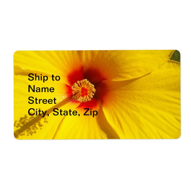 Yellow Hibiscus Flower Label (Front)