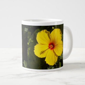 Yellow Hibiscus Flower Large Coffee Mug