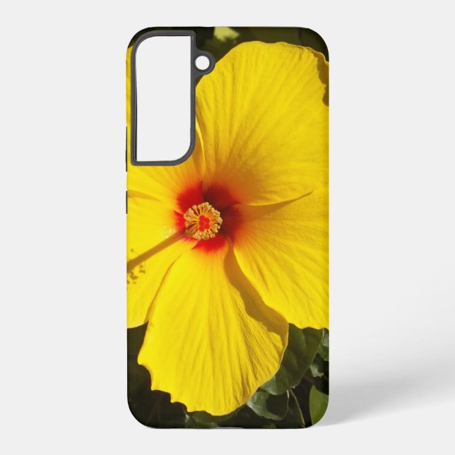 Yellow Hibiscus Flower Samsung Galaxy Case (Back)