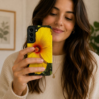 Yellow Hibiscus Flower Samsung Galaxy S22+ Case