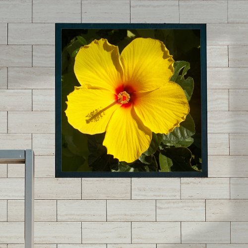 Yellow Hibiscus Flower Small Poster