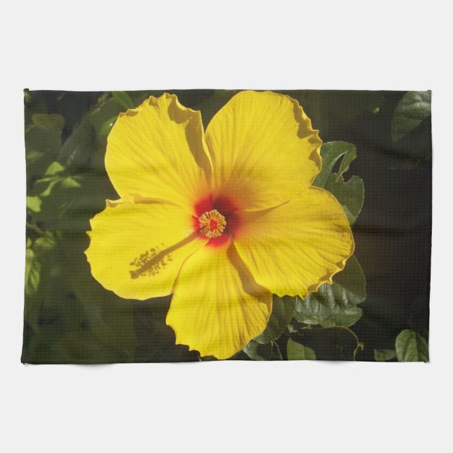 Yellow Hibiscus Flower Towel (Horizontal)