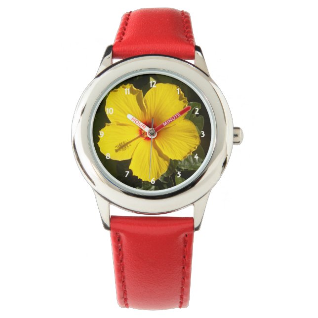 Yellow Hibiscus Flower Watch (Front)
