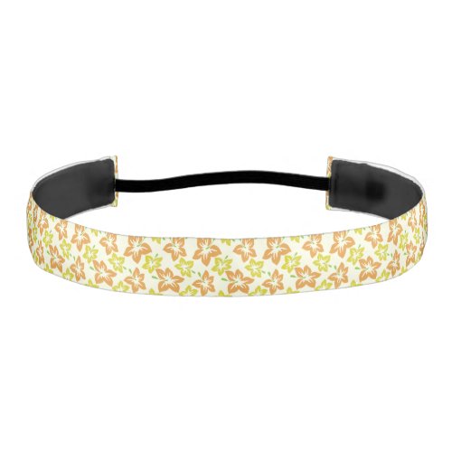 Yellow Hibiscus Orange Hibiscus Floral Pattern Athletic Headband