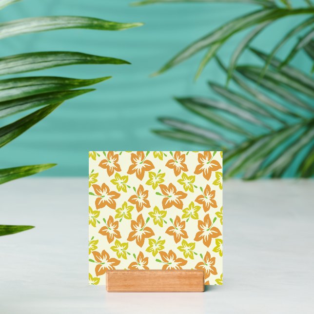 Yellow Hibiscus, Orange Hibiscus, Floral Pattern Holder (Insitu 2)