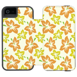 Yellow Hibiscus, Orange Hibiscus, Floral Pattern iPhone SE/5/5s Wallet Case