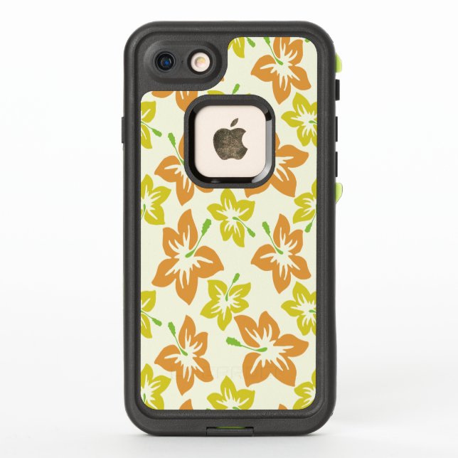 Yellow Hibiscus, Orange Hibiscus, Floral Pattern LifeProof iPhone Case (Back)