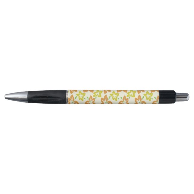 Yellow Hibiscus, Orange Hibiscus, Floral Pattern Pen (Front)