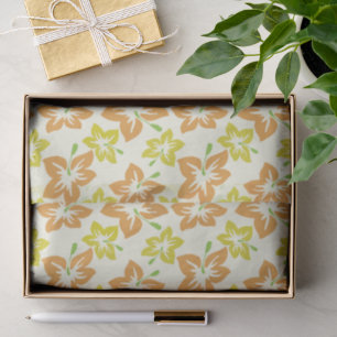 Yellow Hibiscus, Orange Hibiscus, Floral Pattern Tissue Paper